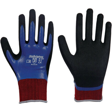 Gants Solidstar Nitrile Grip Complete 1462 taille 9 bleu EN420+EN388 PSA II (Par 12)