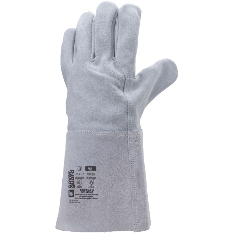 Coverguard - Lot de 10 - Gants soudure euroweld 140 tig croute bovin manch 15CM 2514 Taille 9