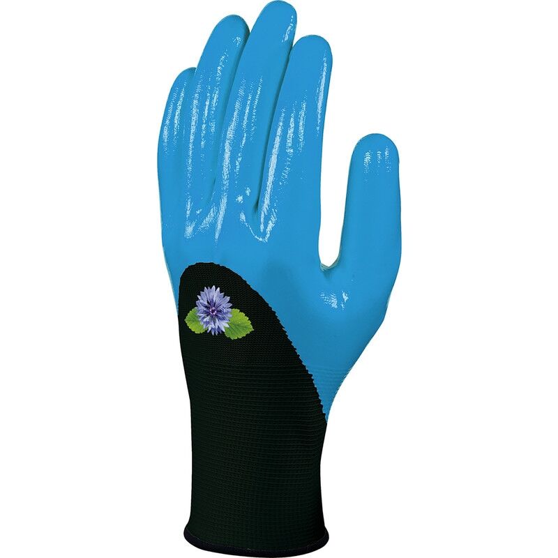 Delta Plus - gants jardin polyester/nitrile taille 8 bleu DPVE715BL08