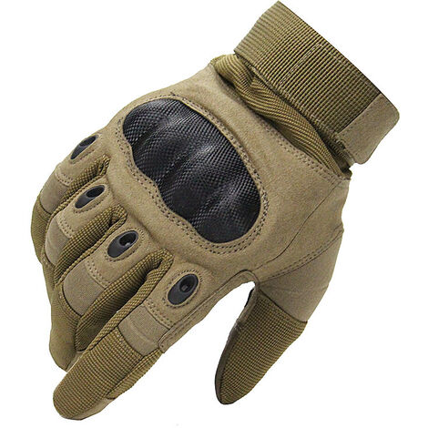 Gants tactiques, Gants militaires résistants à l'usure, Gants à écran tactile pour le cyclisme, la moto, le tir, la chasse, la randonnée, l'équitation, l'escalade,Marron,M