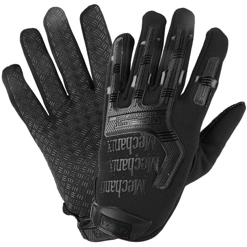 Gants Tactiques Militaire Homme Camouflage Pleine Main Paintball Noir XL