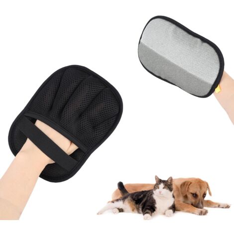 Gants Toilettage pour Animaux, Gants Électrostatiques Enlève-Poils Outils Réutilisables Multifonction pour Enlever Poils d'animaux Tapis Vêtements Meubles (Style Cinq Doigts)