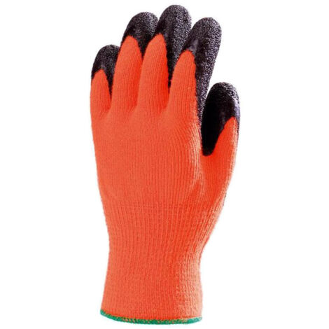 Gants tricot anti-froid EUROTECHNIQUE enduit latex orange fluo/noir T9 - COVERGUARD - MO6530 T9