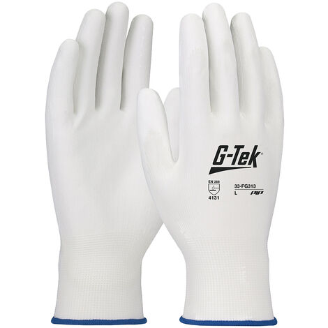 Gants tricot enduit polyuréthane blanc T10