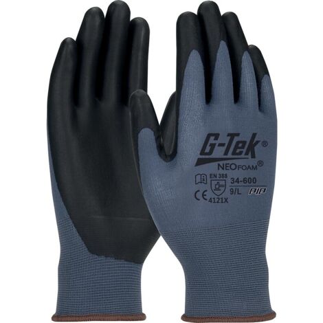 Gants tricotés en nylon bleu en jauge 15, enduction Neofoam. OEKO-TEX 34-600 - taille 10 - PIP