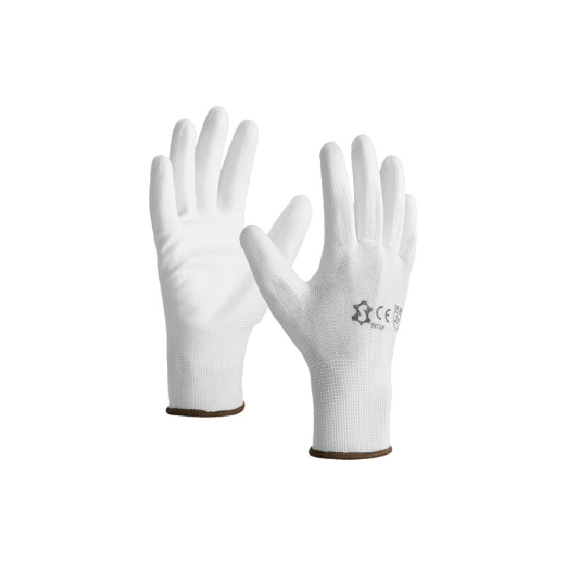 Gants tricotés en polyester enduction polyuréthane blanc T10 - 5071P T.10 notre selection