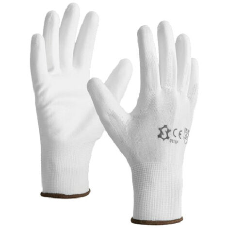 Gants tricotés en polyester enduction Polyuréthane blanc T9 5071P T.09