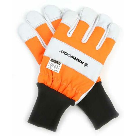Gants tronçonneuse protection blanc taille 9. Kerwood