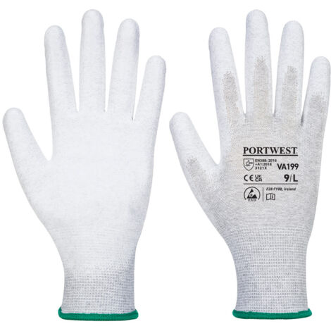 Gants Vending Antistatique PU Gris M - Taille 8
