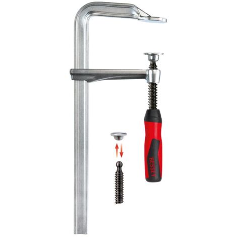 Ganzstahl-Schraubzwinge GZ mit 2-Komponenten-Kunststoffgriff Bessey 400x120 mm (GZ40-12-2K)