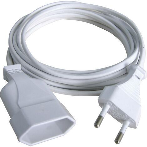 GAO 145601098 Strom Verlängerungskabel   Weiß 2.00 m H03VVH2-F 2X 0,75 mm²