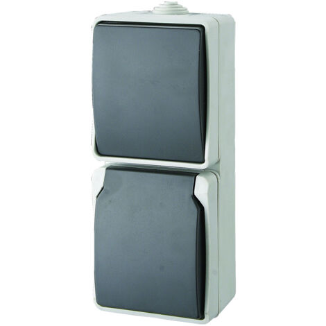 GAO 9878 Feuchtraum-Schalterprogramm Schalter/Steckdosen Kombination Standard Grau 1 St.