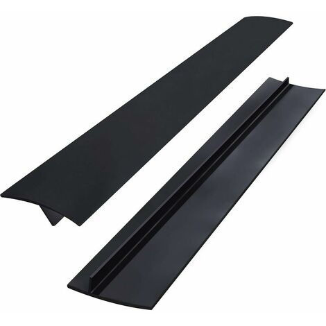 Gap Cover 53cm Gap Covers Silicone Kitchen Gap Filler Stove Cover for Stove Countertop Baking Oven 2 Pieces Black