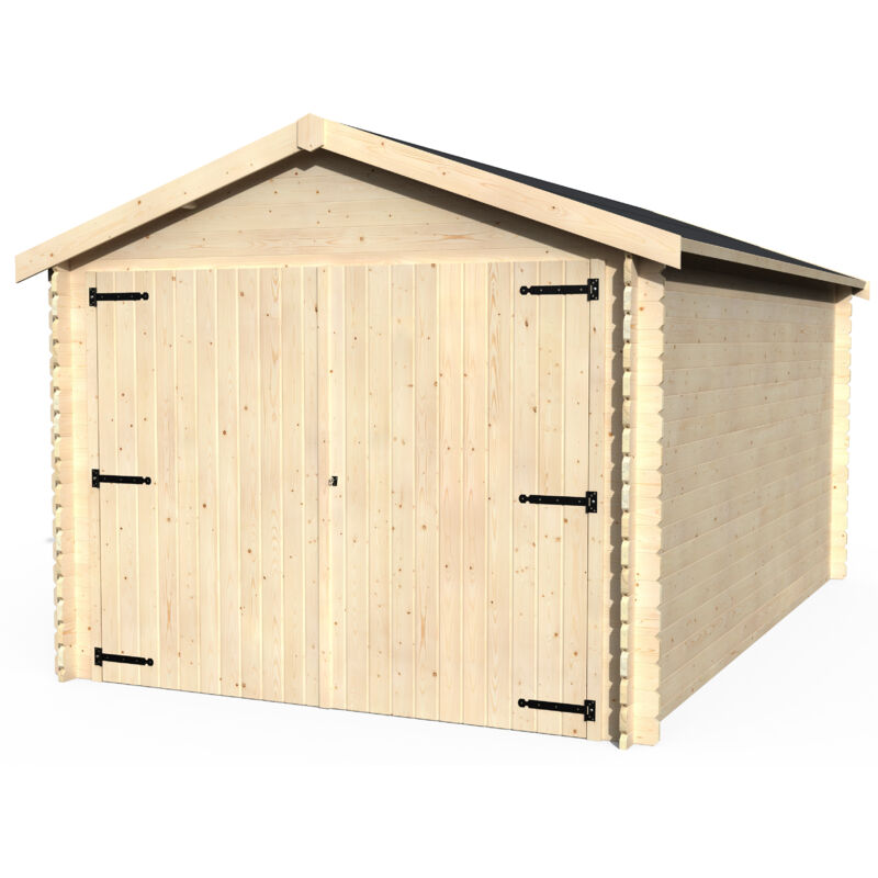 Décor Et Jardin - Garage bois gamache 298x478cm - Surface utile : 12,29m² - Épaisseur : 28 mm - Couleur : Naturel
