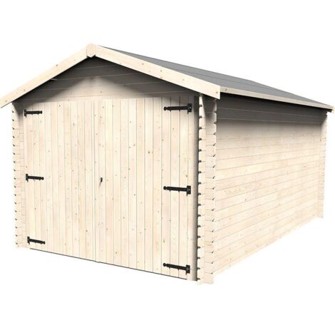 Garage Box Auto 298x478x256 Casetta Legno Abete 28mm Giardino Parcheggio Moto