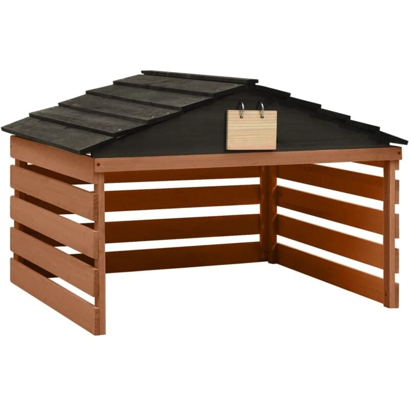 Vidaxl - Garage de tondeuse à gazon Noir et marron 78x74x54cm Sapin