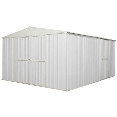 Garage deposito lamiera Box in Acciaio Zincato 360x430cm x h2.10m - 185KG - 15mq - BIANCO