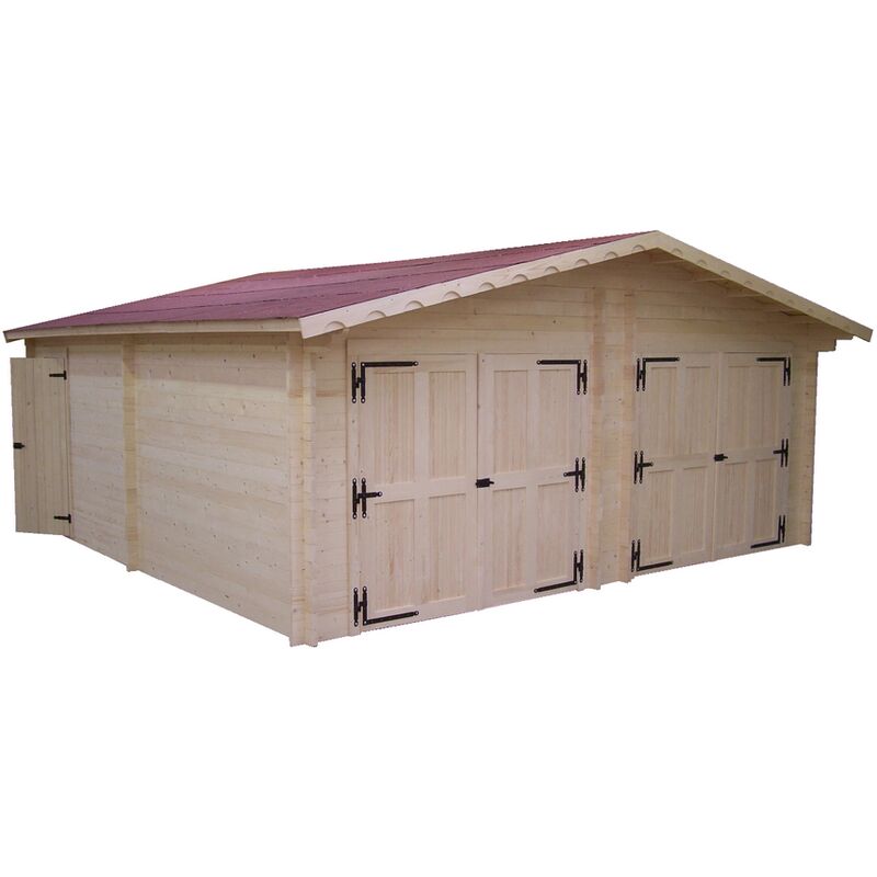 Habrita - Garage double 42.16 m2 bois naturel vr 6262