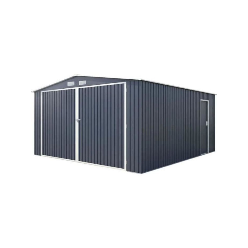 Garage en métal 16 m² - Avec kit d'ancrage inclus 3,80 m x 4,20 m