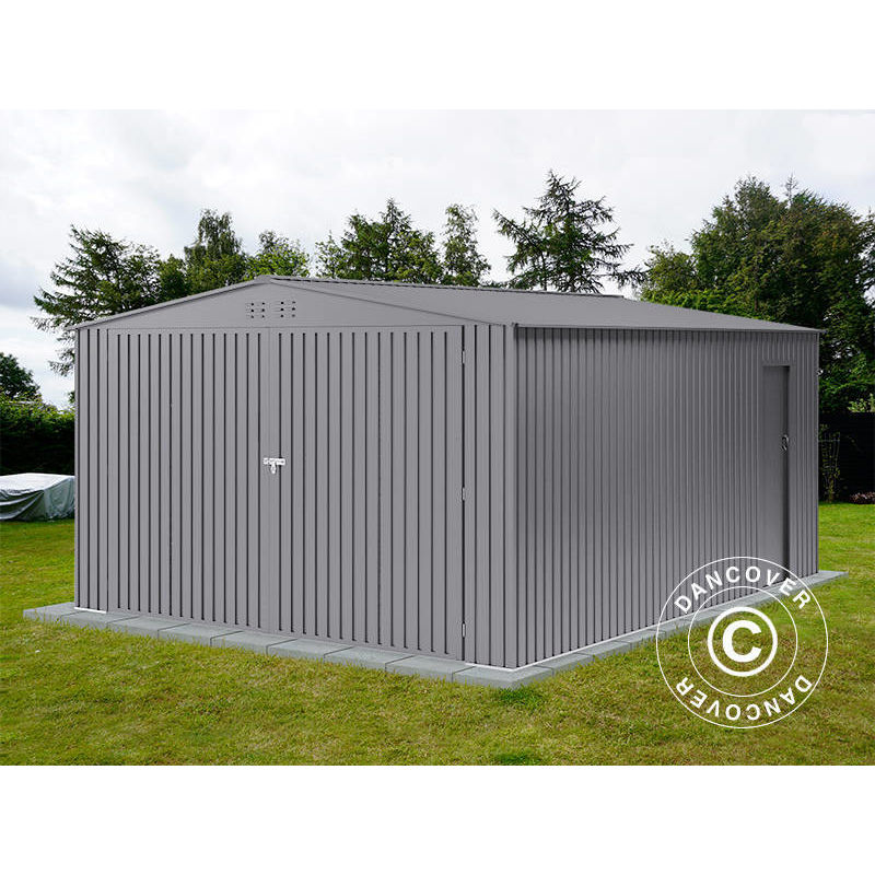 Dancover - Garage métallique 3,8x4,8x2,32m ProShed®, Aluminium Gris - Aluminium Gris