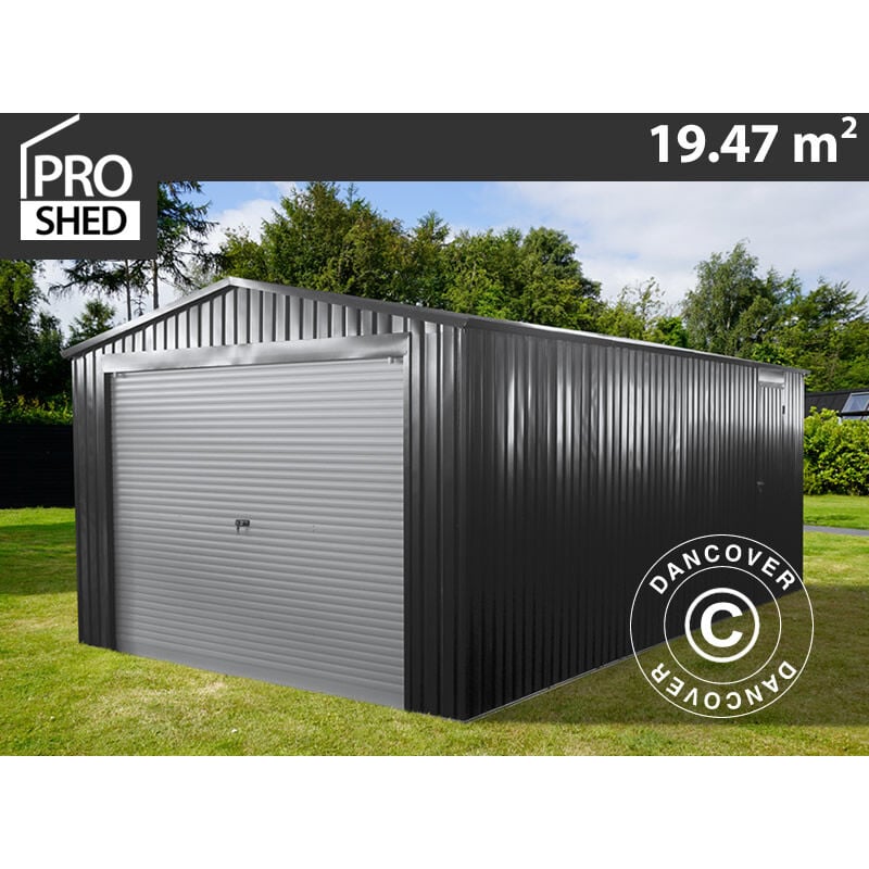 Dancover - Garage métallique 3,38x5,76x2,43m, 19,47m², ProShed®, Anthracite