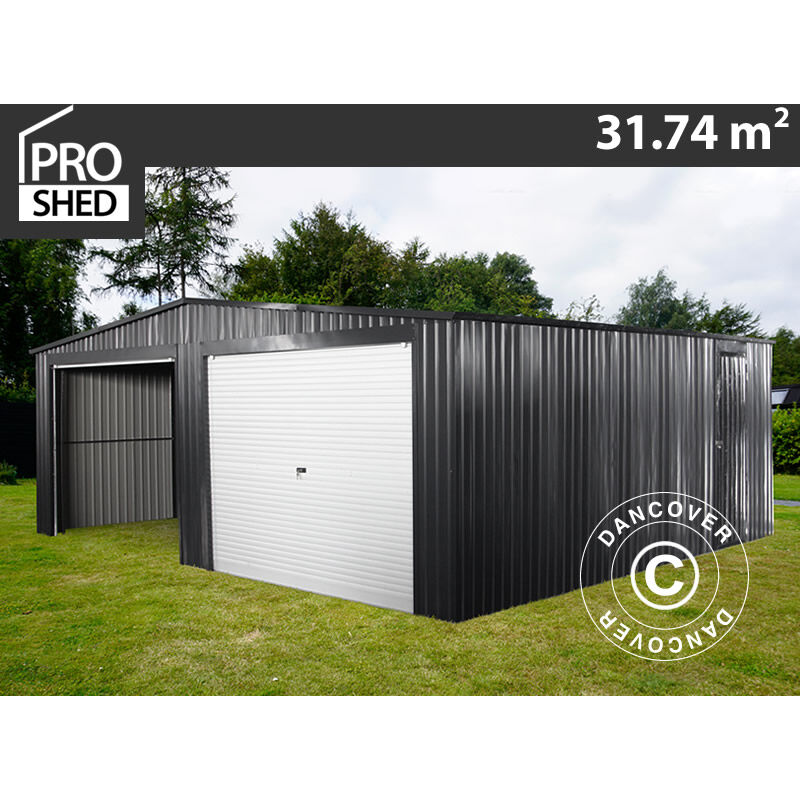 Dancover - Garage métallique double 6,37x5,13x2,41m, 31,74m², ProShed®,
