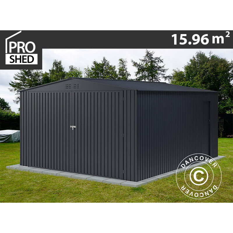 Garage métallique 3,8x4,2x2,32m, 15,96m², ProShed®, Anthracite