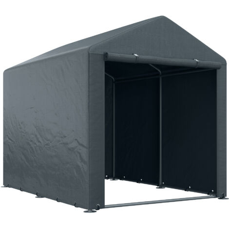 Garage pliable, 1,6 x 2,18 x 1,72 m abri de stockage avec protection UV, porte à fermeture éclair, bâche imperméable pour outils de jardin
