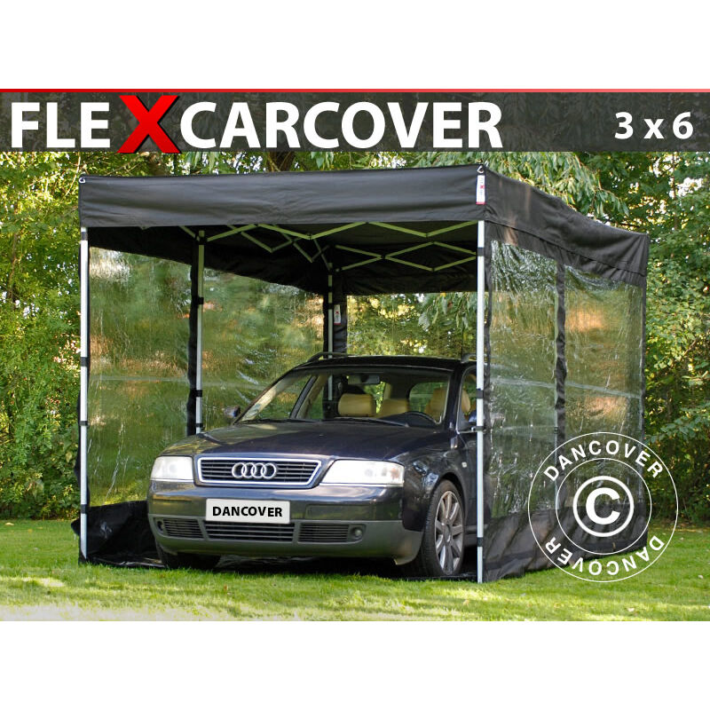 Garage pliant FleX Carcover, 3x6m, Noir