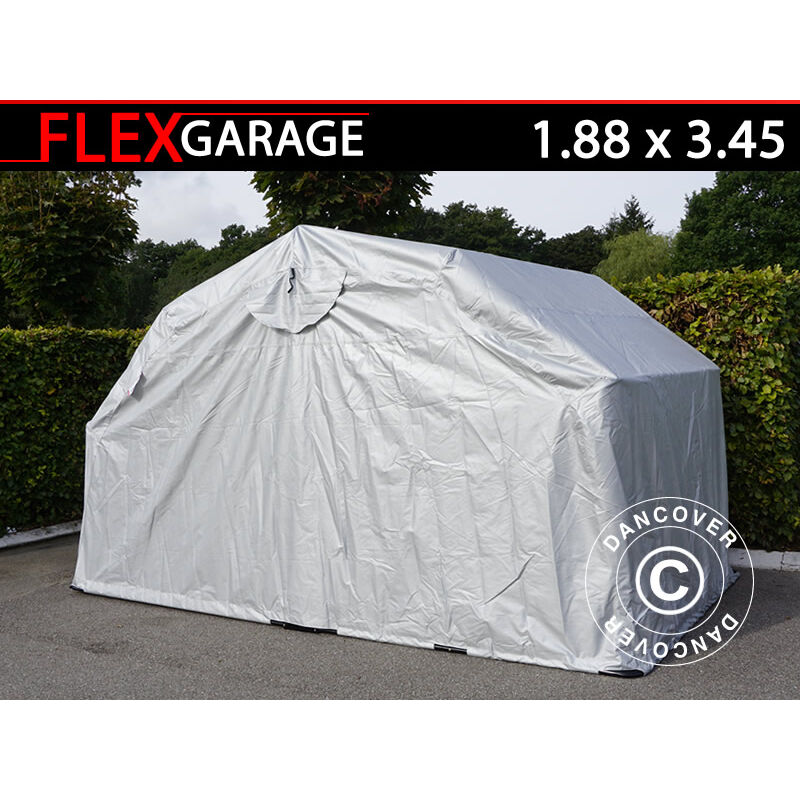Garage pliant (Moto), 1,88x3,45x1,9m, Gris