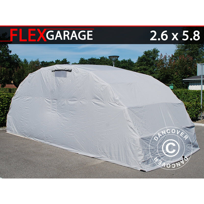 Garage pliant (Voiture), 2,6x5,8x2,1m, Gris