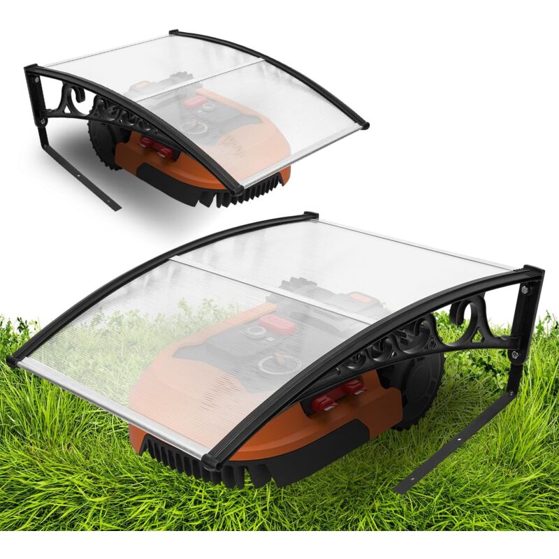Garage pour robot tondeuse à gazon, 106 x 87 x 50 cm, garage pour robot tondeuse, en polycarbonate, résistant aux intempéries et protection UV, avec