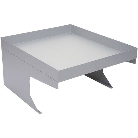 Garage pour tondeuse-robot avec bac à plantes HWC-G60 - tondeuse à gazon - métal 37x60x70cm - gris