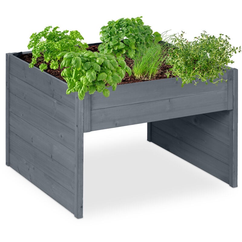 Relaxdays - Garage pour robot tondeuse, toit qui peut accueillir vos trésors verts, h x l x p : 52,5 x 79 x 74 cm, gris