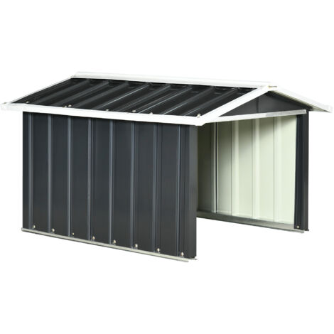 Garage pour tondeuse robotique en acier galvanisé avec toit à pignon pour jardin extérieur 87x103x66 cm gris foncé