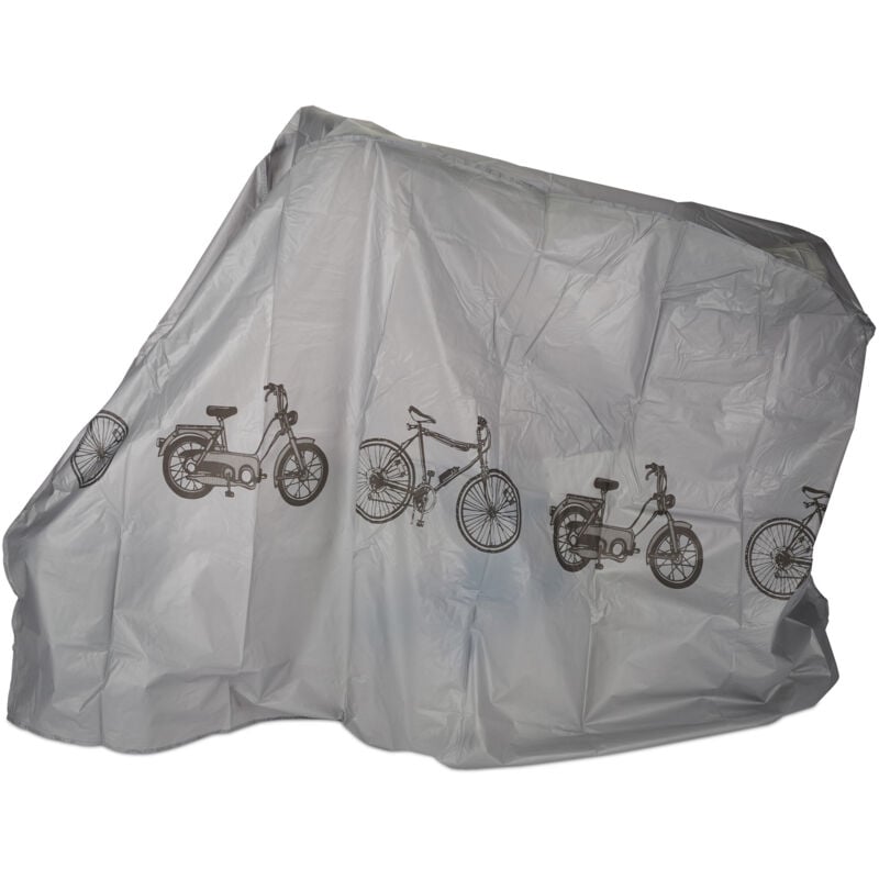 Garage pour vélo, lot de 3, polyéthylène, résistant aux déchirures, housse de protection bicyclette, 200x115 cm, gris