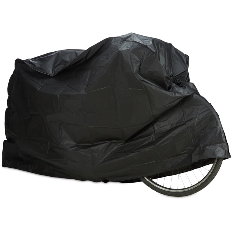 Garage pour vélo, lot de 10, polyéthylène, résistant aux déchirures, housse de protection bicyclette, 200x115 cm, noir