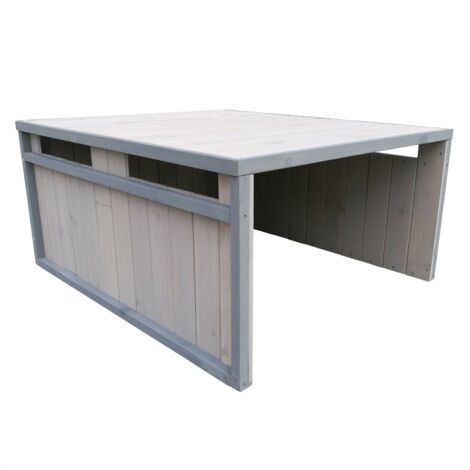 Garage robot rasaerba con tetto spiovente riparo in legno massello 80 cm grigio 160001231