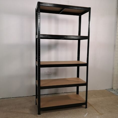 SAMUEL ALEXANDER Garage Shelving 90cm Wide & 180cm High Heavy Duty 5 Tier Multipurpose Metal Racking Unit / Warehouse Shelving Storage