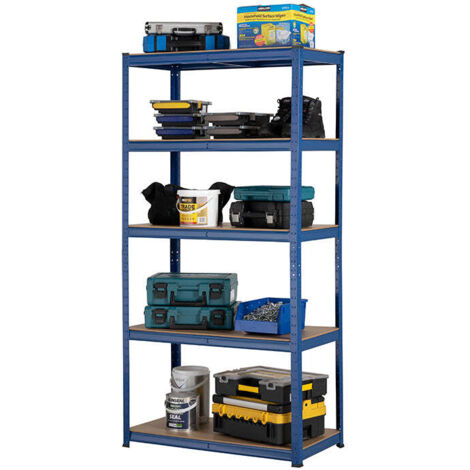 Garage Shelving Unit 5 Levels 1800mm H x 900mm W x 300mm D - 275KG's UDL Per Shelf