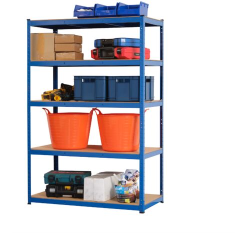 Garage Shelving Unit - Racking 5 Levels 1800mm H x 1200mm W x 450mm D - 275KG's UDL Per Shelf