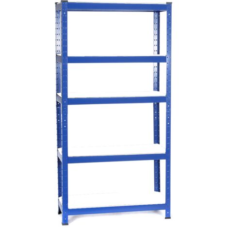 Garage Shelving Unit - Racking 5 Levels with Melamine Shelves 1500mm H x 750mm W x 300mm D - 175KG's UDL Per Shelf