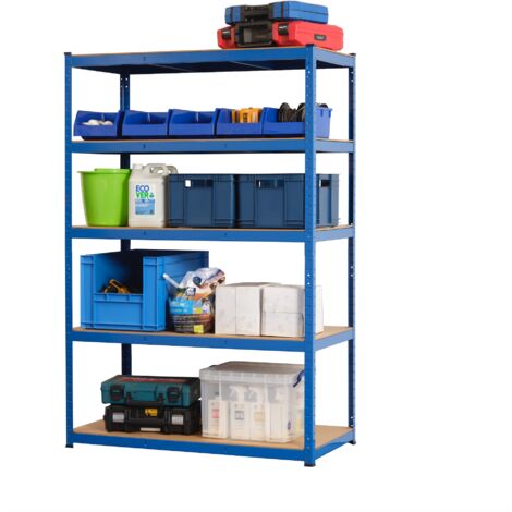 Garage Shelving Unit - Racking 5 Levels with Melamine Shelves 1800mm H x 1200mm W x 600mm D - 275KG's UDL Per Shelf