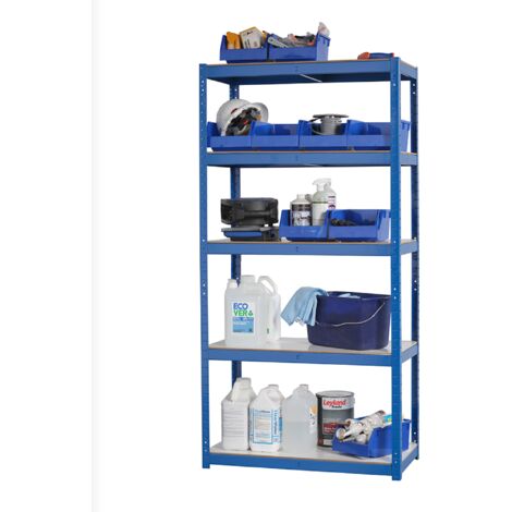 Garage Shelving Unit - Racking 5 Levels with Melamine Shelves 1800mm H x 900mm W x 600mm D - 275KG's UDL Per Shelf