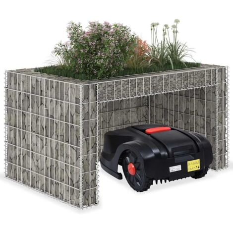 Garage Tondeuse à Gazon lit surélevé 110x80x60 cm Fil en Acier, Abri de Protection pour Robot Jardin -