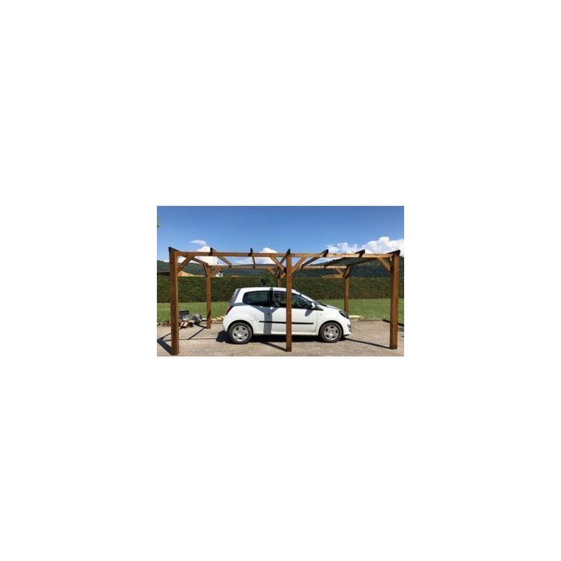 WMU - Garage voiture en bois 15 m2 - 3 x 5 plat & autoportant