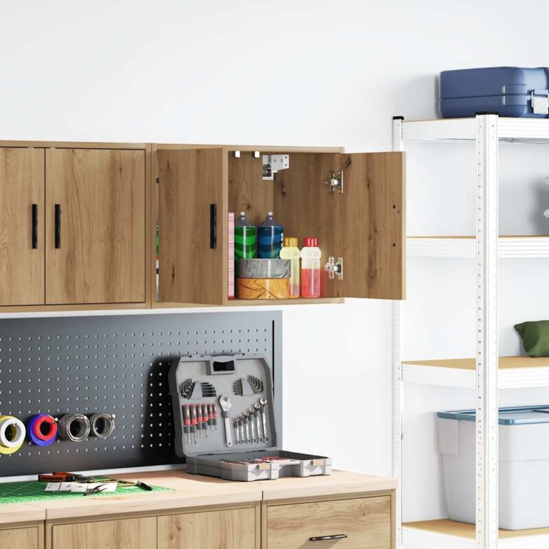 Garage Wall Cabinet Artisan Oak Engineered Wood Vidaxl