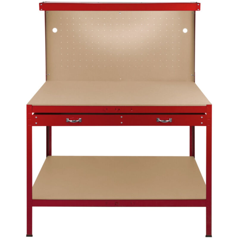 Monster Racking - Workbench with Pegboard, Drawer & Light – Red