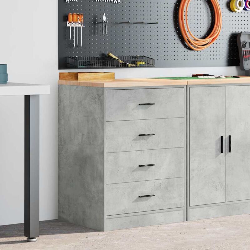 Vidaxl - Garagen-aufbewahrungsschrank Betongrau Massivholz Kiefer