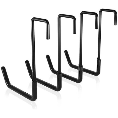 Garagenhaken (4 Stück), groß und robust, zum Aufhängen, kein Bohren erforderlich, vielseitig einsetzbar für Leitern, Fahrräder, Balken und Gartengeräte.